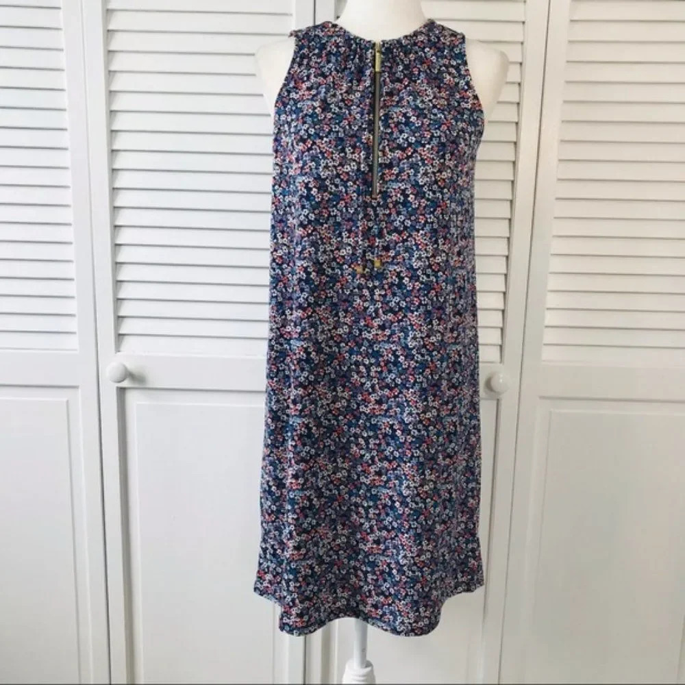 MICHAEL KORS Sleeveless Blue Floral Dress Size XS